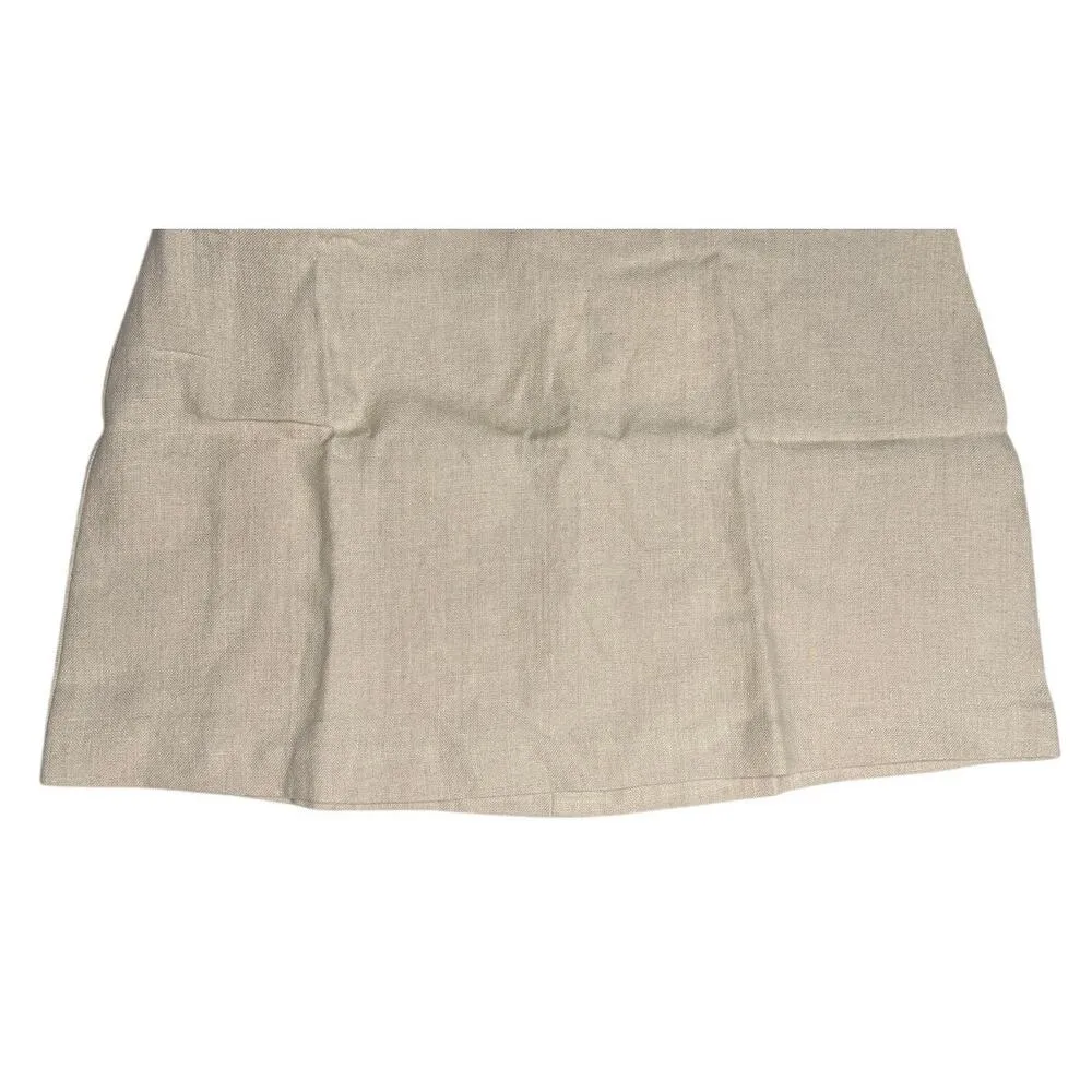 NWT Rumer Avalon Linen High Waist Tie Wrap Mini Skirt Back Zip Up S Natural Tan - Image 4