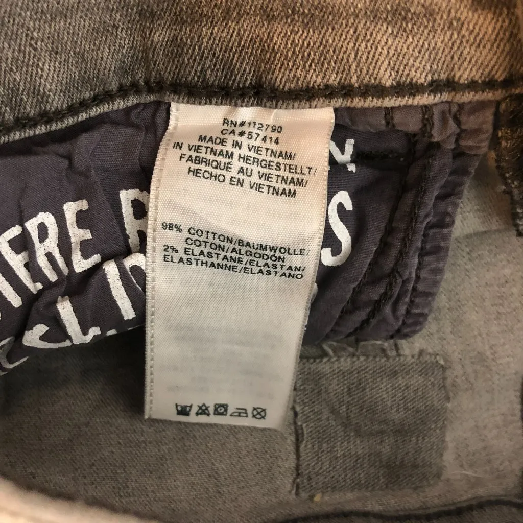 True Religion Womens Jeans Halle Mid Rise Super Skinny Distressed Gray 27 - Image 5