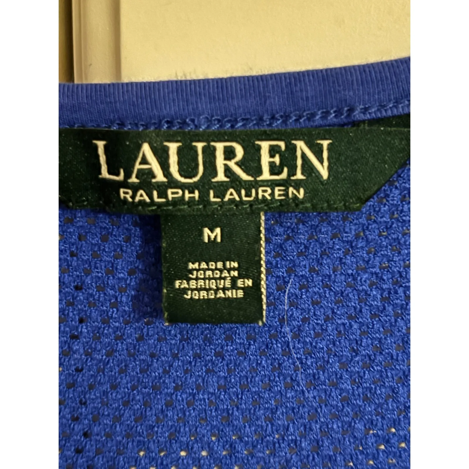 LAUREN Ralph Lauren Womens Blue Textured Knit 3/4 Sleeve Top M - Image 3