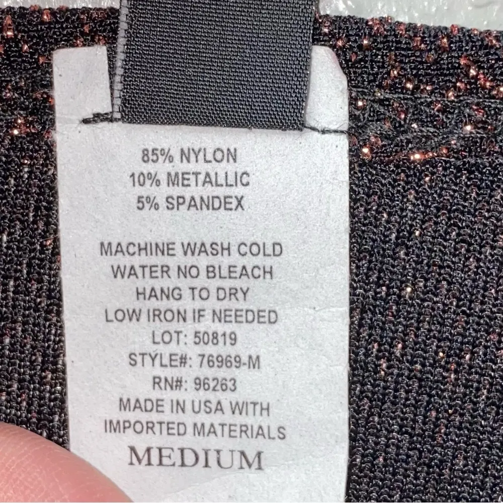 JM Fluerette Bronze Metallic Open Front Cardigan Size M - Image 6