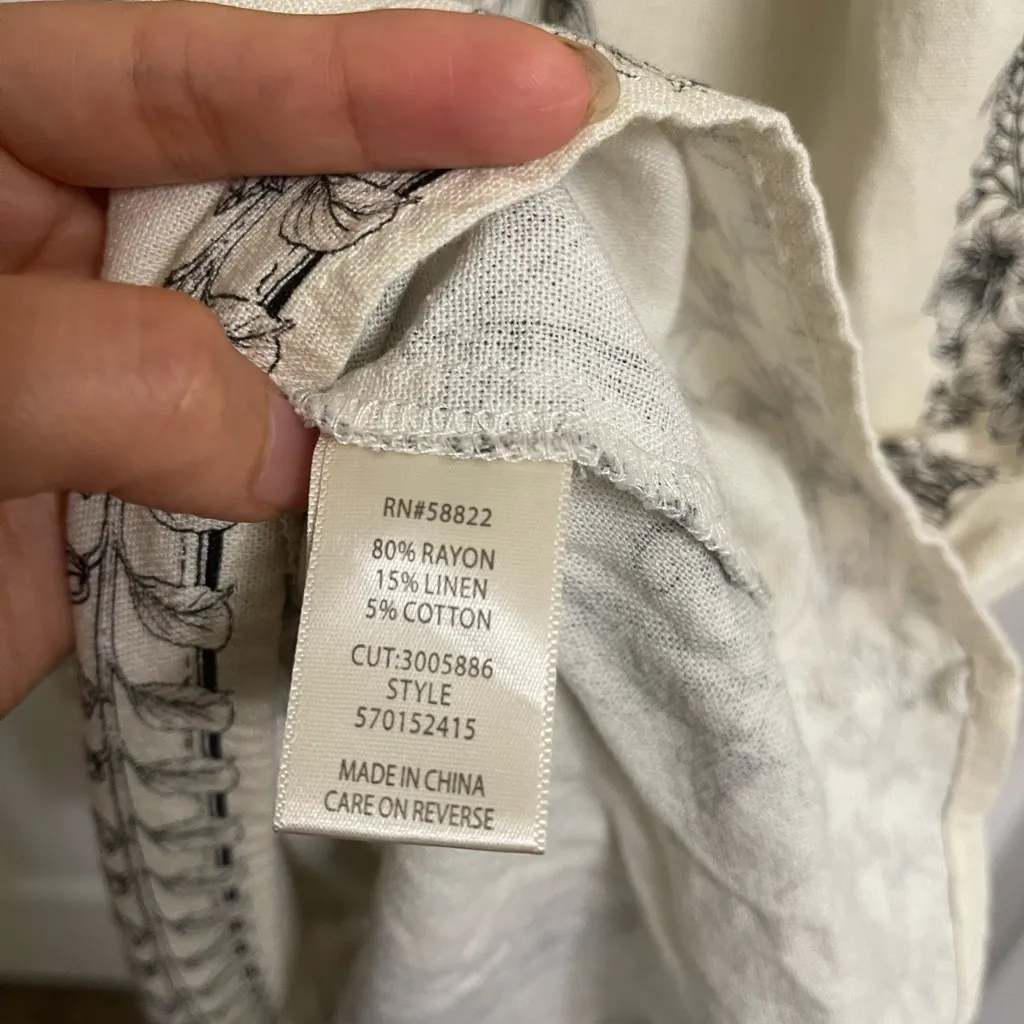 Max Studio Ivory Floral Midi Skirt - Image 4