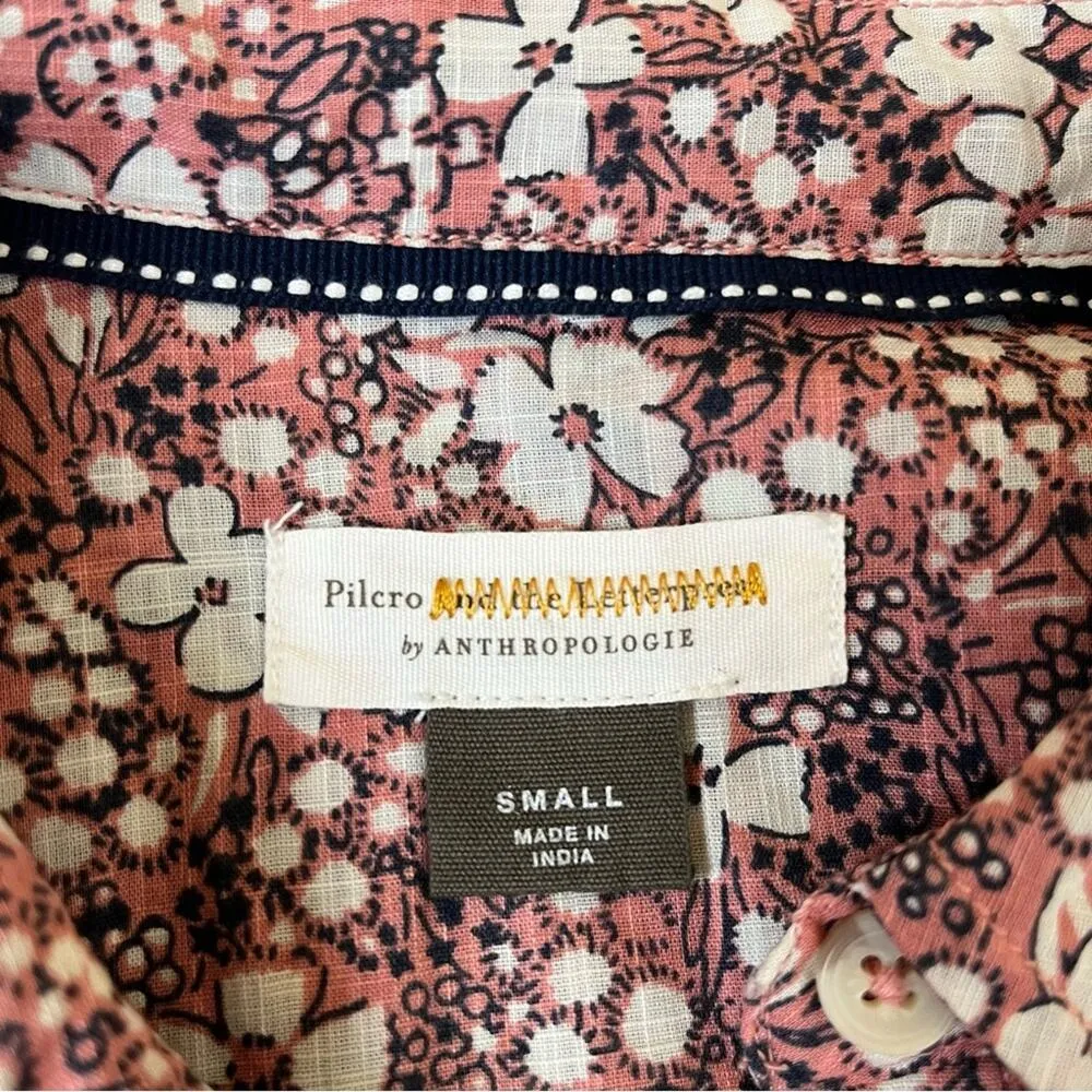 Anthropologie Pilcro The Sasha Smocked Boyfriend Buttondown Small - Image 7