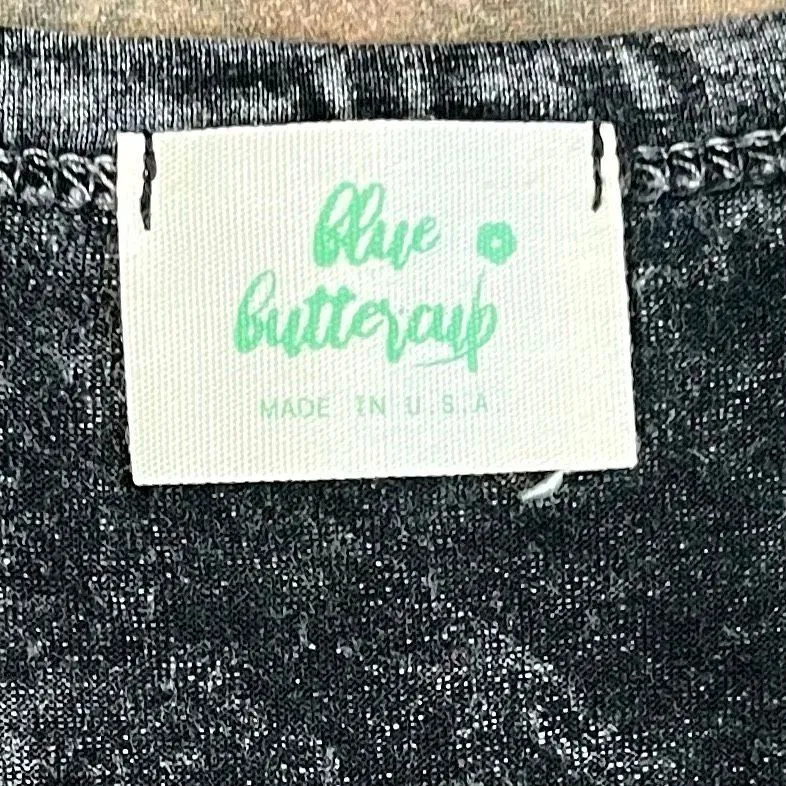 Blue Buttercup Black Vintage Look Mineral Washed Sleeveless Tank Top Medium - Image 6