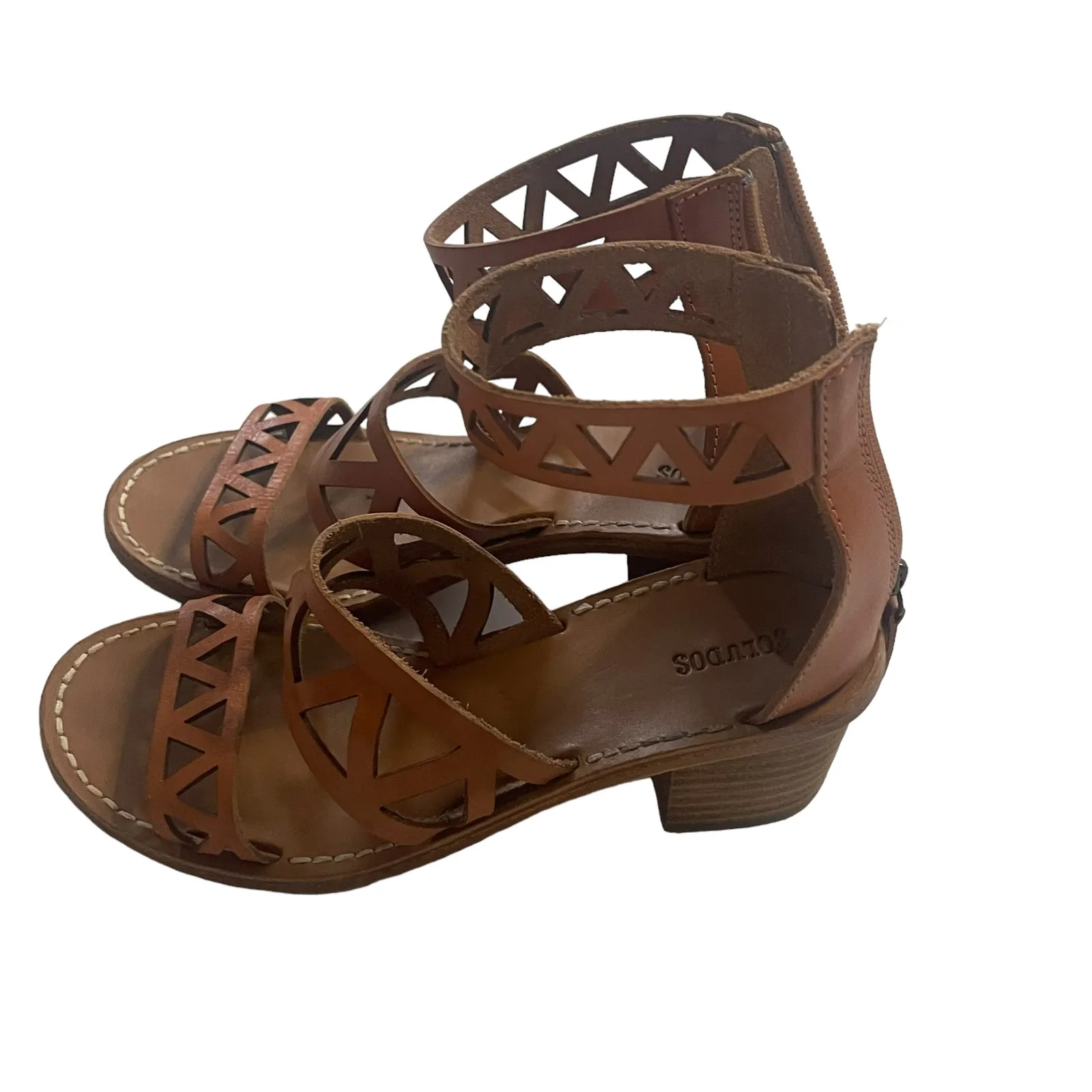 Soludos Women's Size 5.5‎ Leather Cut Out Ankle Strap Sandals - Image 4