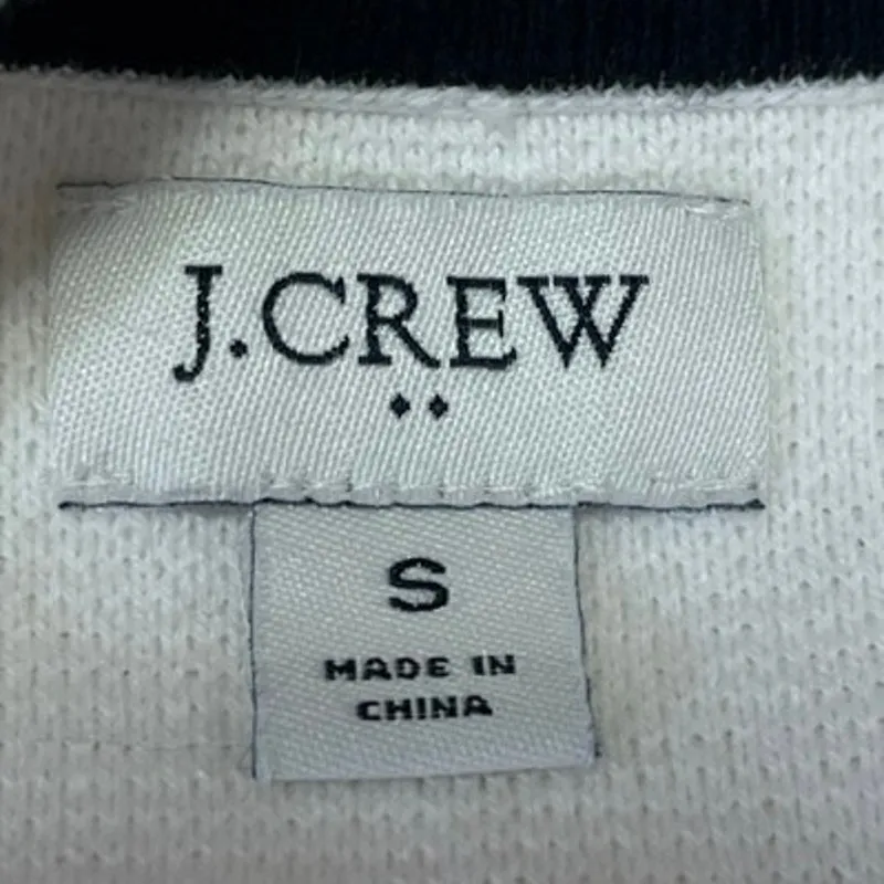 J.Crew Women's White Black Long Sleeve Pocket Open Cardigan Sweater Top Size S - Image 4