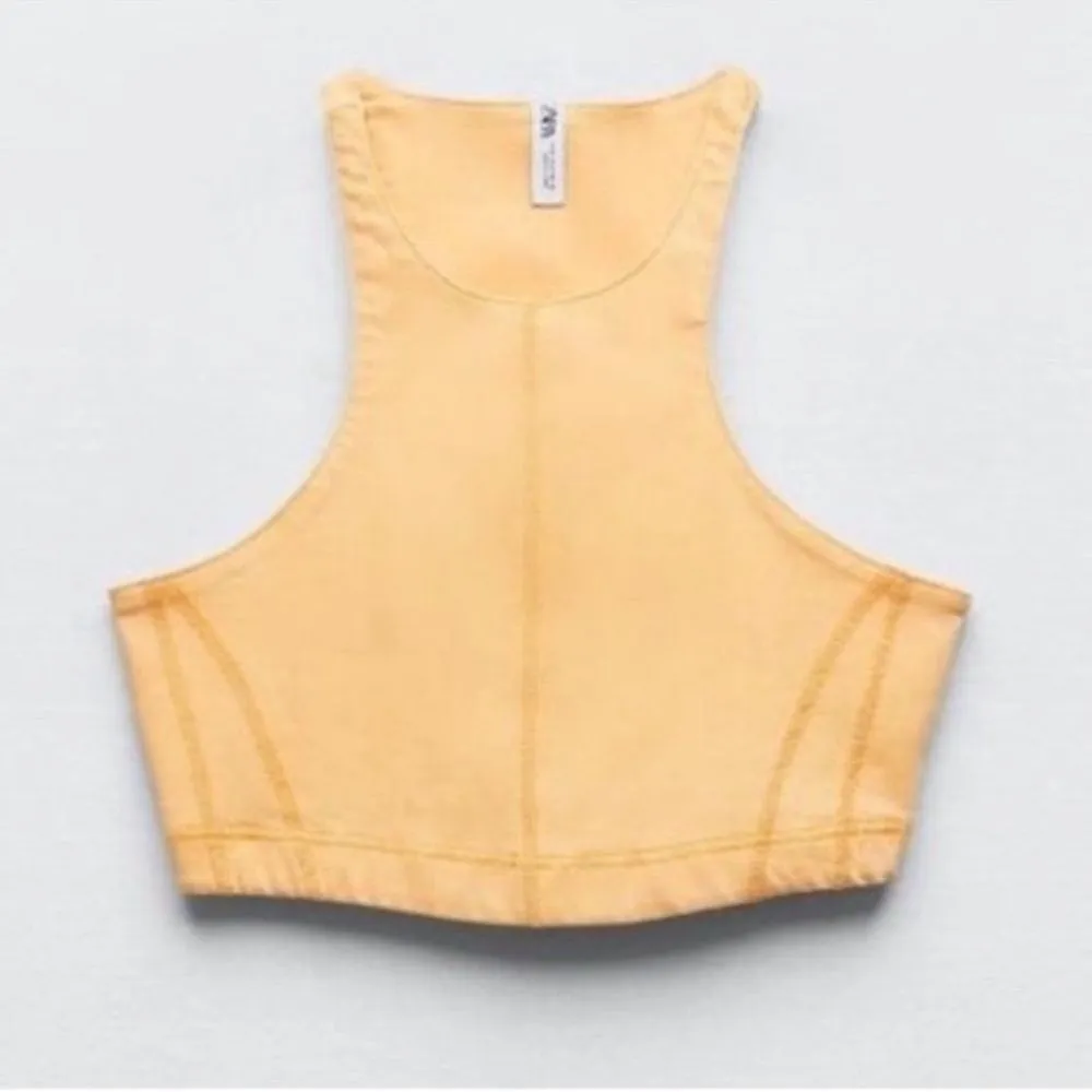 Zara Orange Denim Crop Top/Biker Short
Set(Size Small) - Image 5
