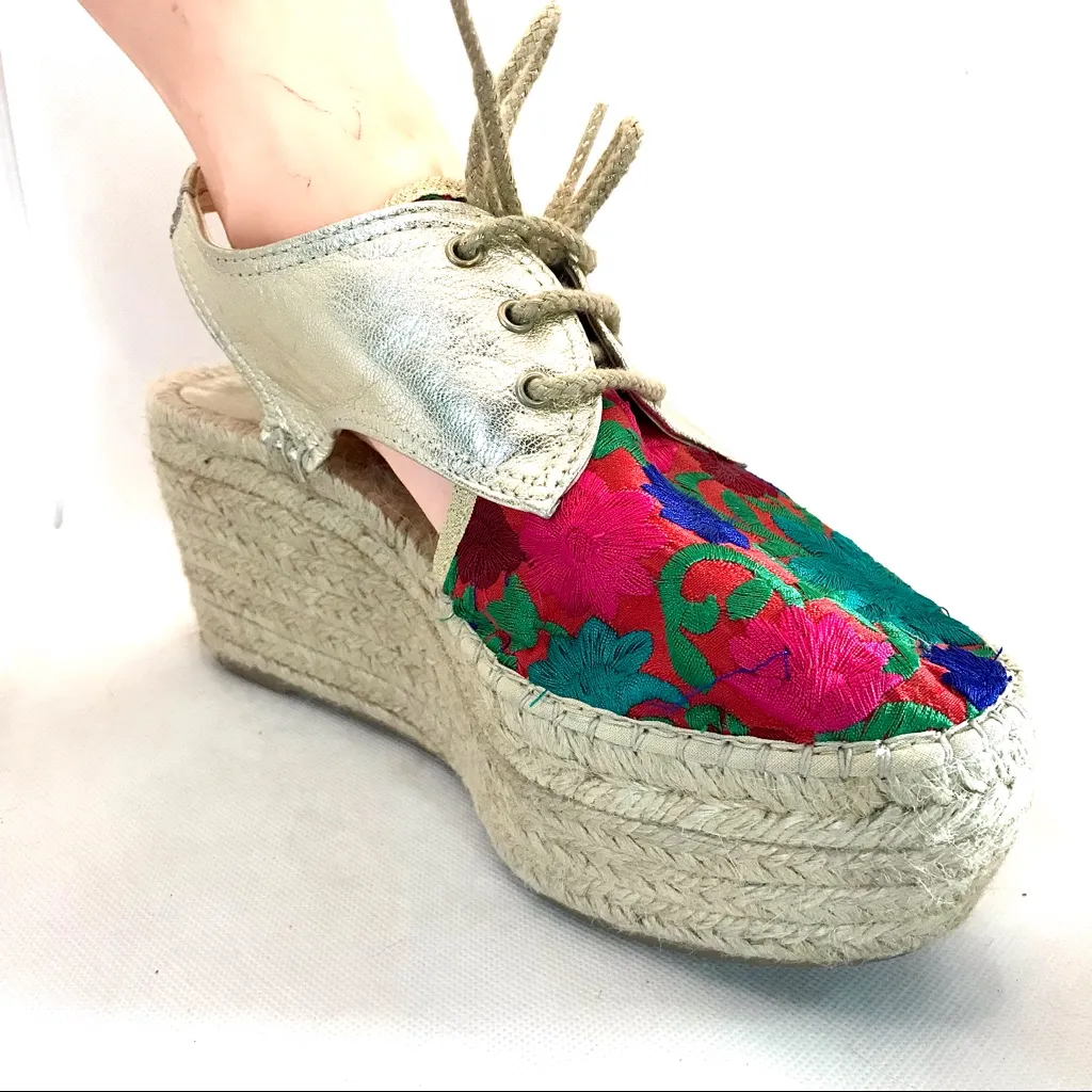 IBIZA SPAIN GOLD LEATHER & EMBROIDERED MULTI - Image 5