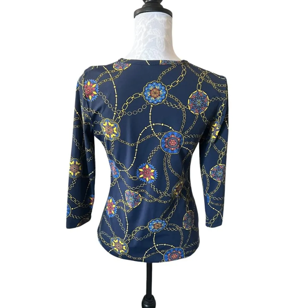 J. Mclaughlin Signature T-Shirt Catalina Cloth Womens Chain Link Nautical Small - Image 2