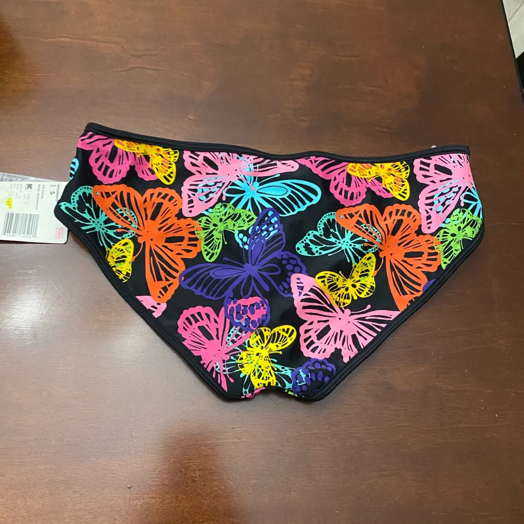 Joe Boxer Womens Bikini Swim Suit Bottoms Only S Bright Butterflies Print NWT - Image 6