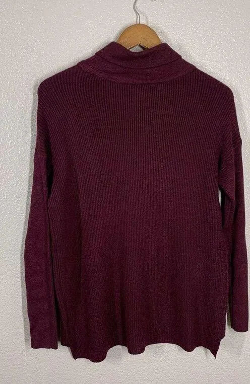 Devotion By Cyrus XXS Cowl Neck Ribbed Tunic Sweater Ruby Port NEW - Image 7