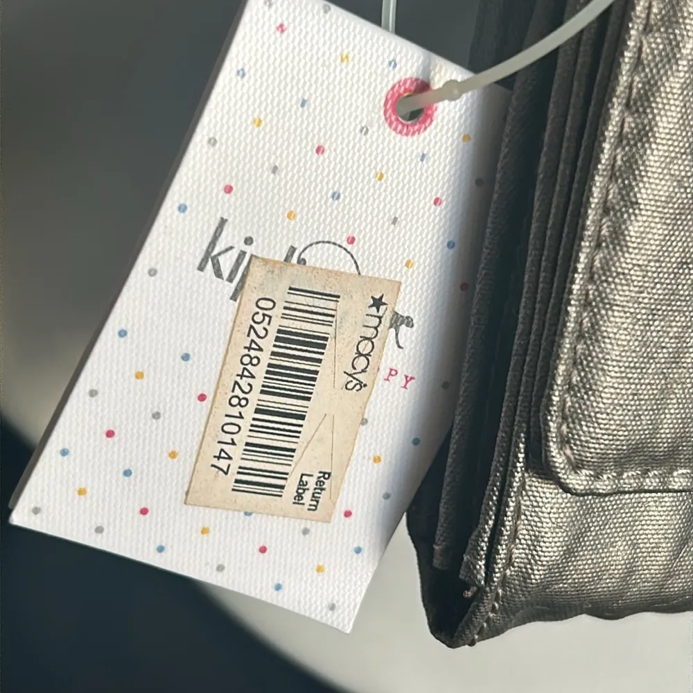 New Kipling Zuma Metallic Pewter Croc Embossed Crossbody Travel Organizer - Image 3