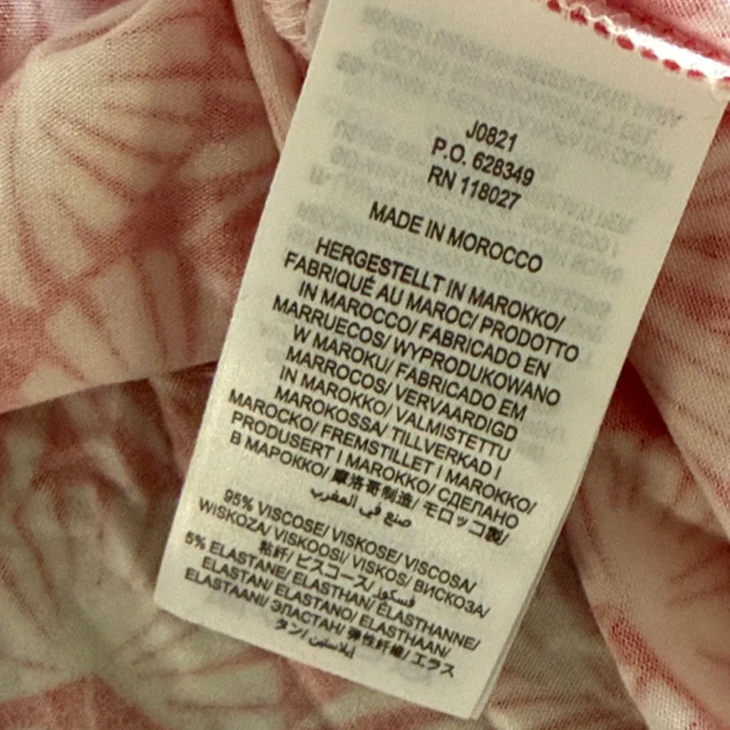 Boden Red and White Patterned Dress Size 8R Long Sleeve Jersey Knee Length - Image 7