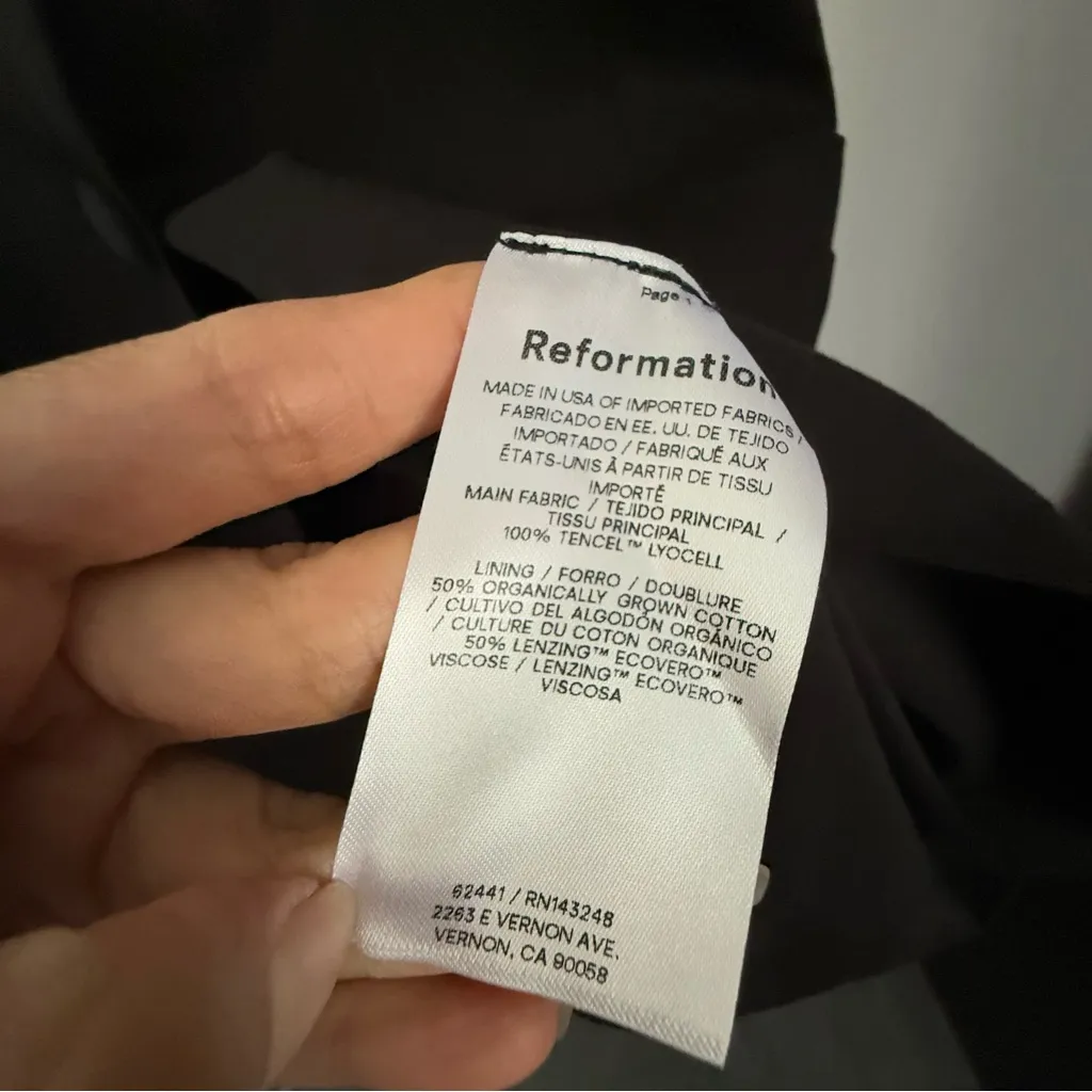 Reformation Medium NWOT Casey Vest Black Organic Cotton Career Office Minimal - Image 6