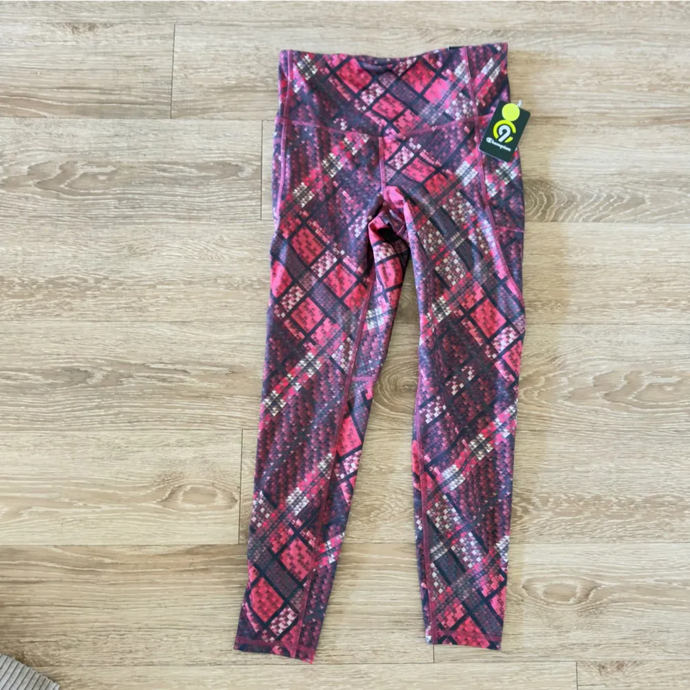 Champion Red Plaid Leggings for Women - Image 3