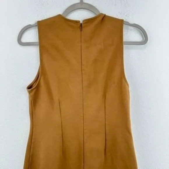 Everlane Womens Sleeveless The Dream 90s‎ Shift Dress Classic Camel Brown Career - Image 4