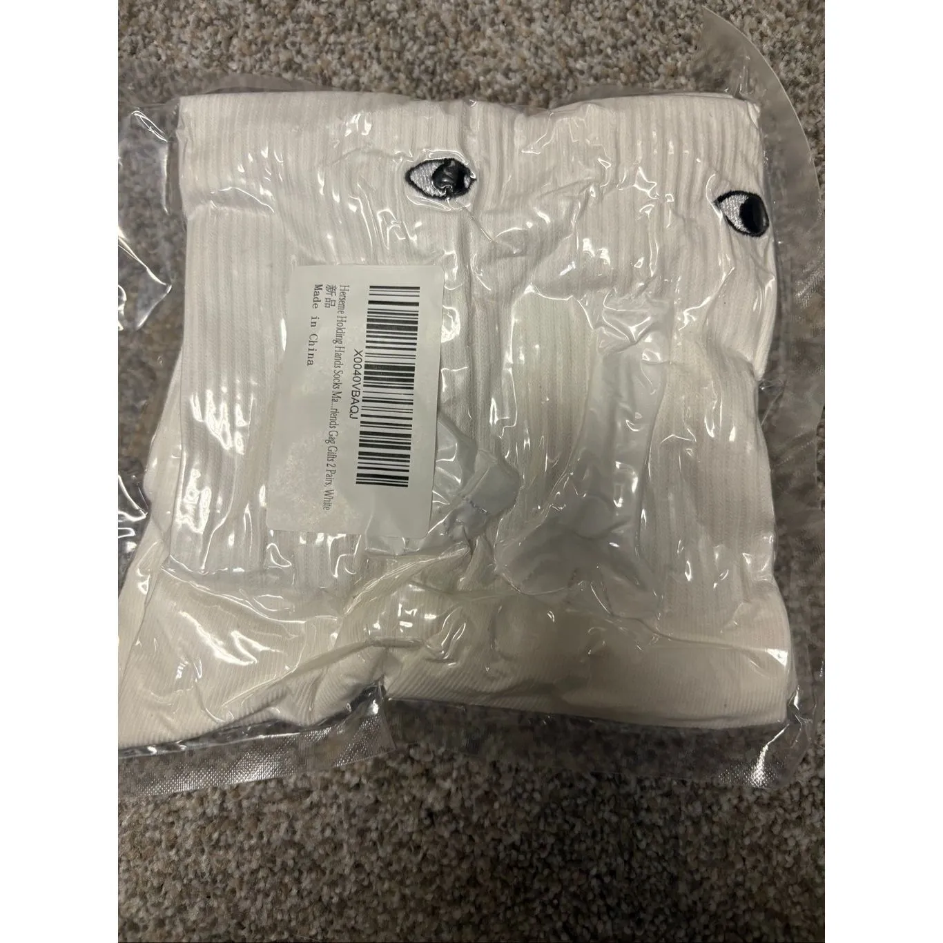 Two Pairs of eyes and ears or hands ladies white socks size 7 - Image 3