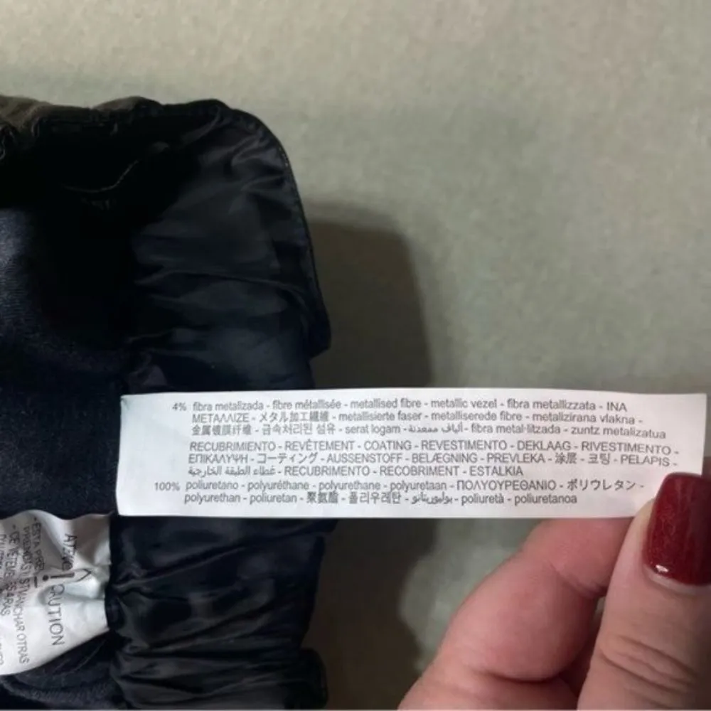 Zara Black Faux Leather High Rise Paperbag Mini Skirt with Pockets XS - Image 11