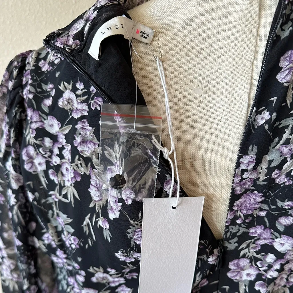 NWT Lush Long Sleeve Floral Maxi with Side Cut Out - Image 11