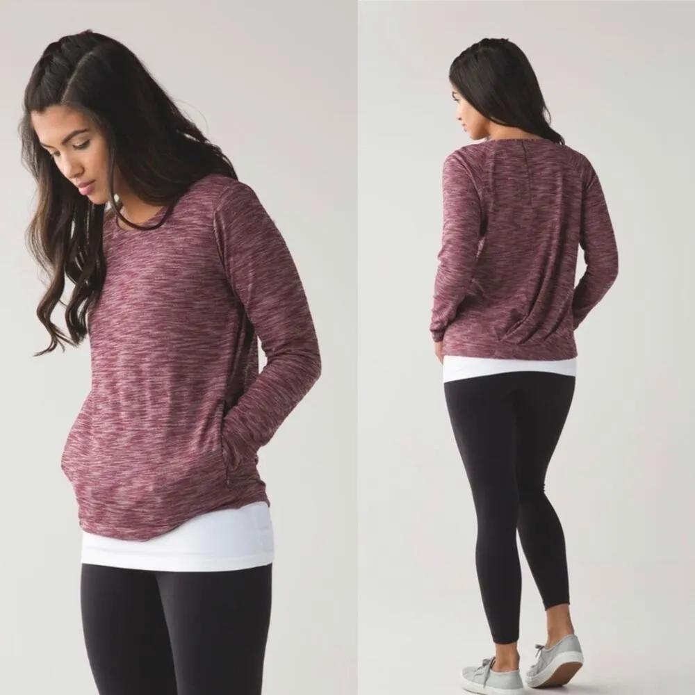 Lululemon‎ &go city pullover top size 8 bordeux heather - Image 2