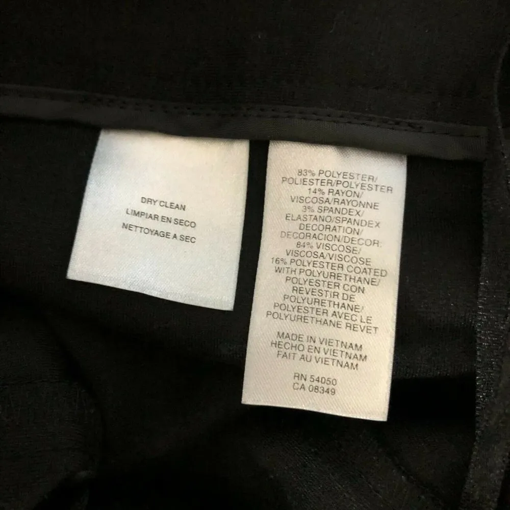 Jones New York Skirt A Line Faux Leather Waistband Stretch Knee Length Black 8P - Image 5