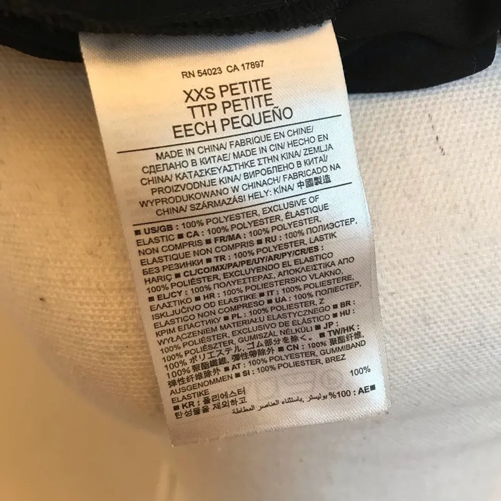 Banana Republic Black Drop Hem Tank Cinched Waist Button Up Blouse Size XXSP - Image 7