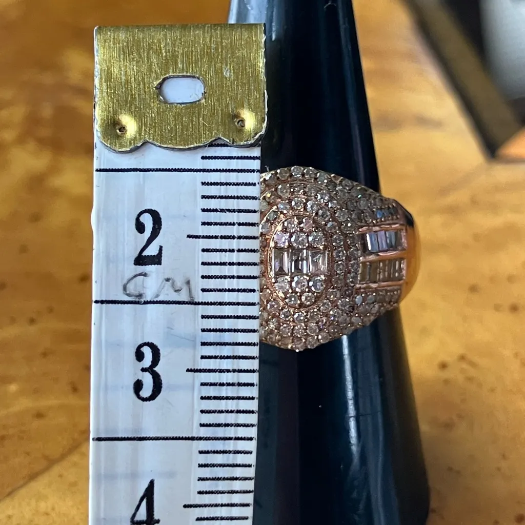 Natural Champagne Diamond Art Deco Ring Size 8 - Image 7