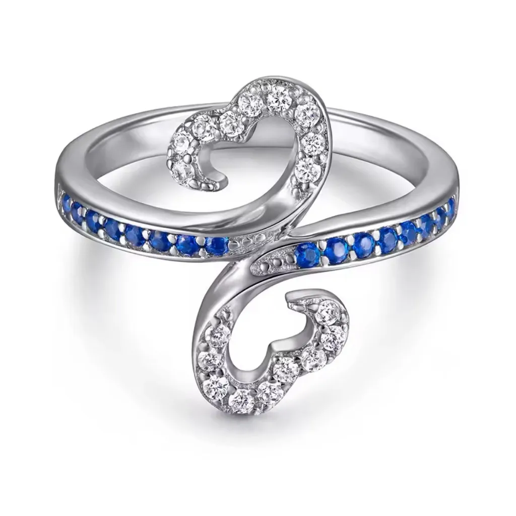 NEW HEART HALO RING, WHITE GOLD PLATED 925 SILVER, LOVE RING, CUTE RING, SIZE 6 - Image 6