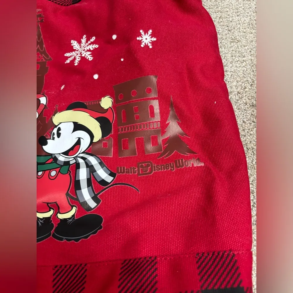 Walt Disney World Parks Red Christmas Holiday Tote Mickey Minnie Magic Kingdom - Image 10