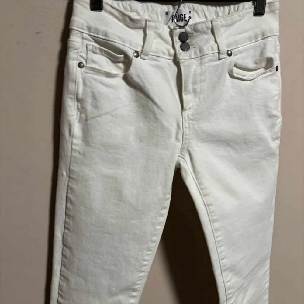 PAIGE Women’s Hidden Hills Straight Jeans in Optic White- Size 27 - Image 6