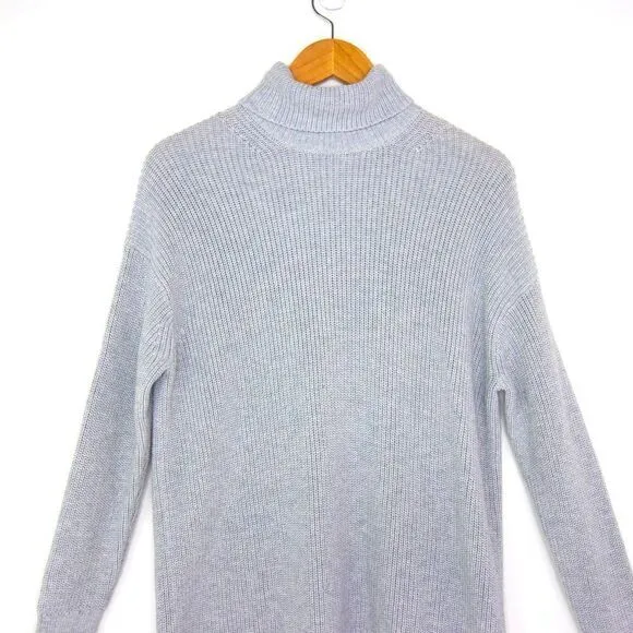NWOT J Crew Ribbed‎ cotton-cashmere relaxed turtleneck sweater, gray, XS - Image 7