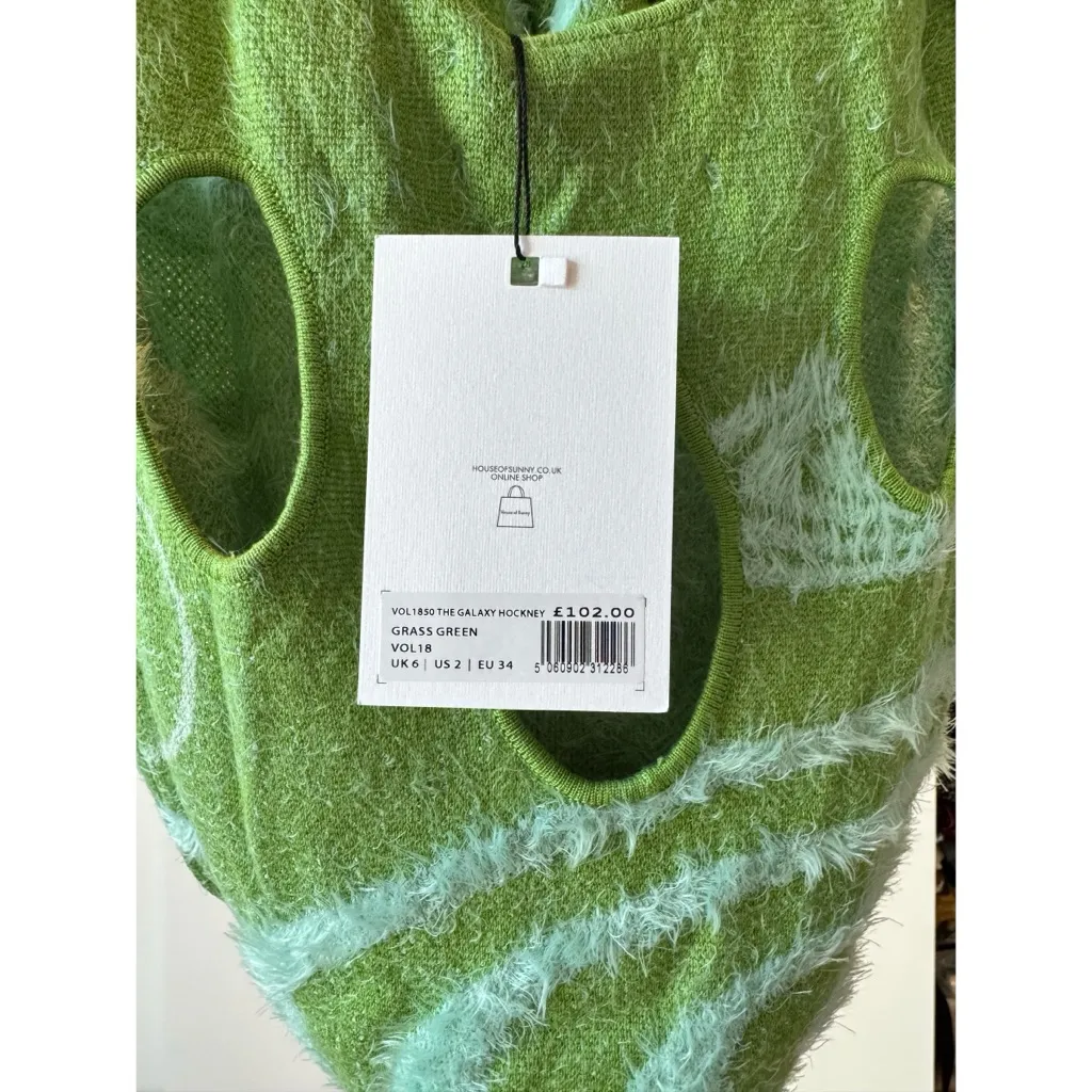 House of Sunny The Galaxy Hockney Midi Dress in Grass Green, X - Image 11