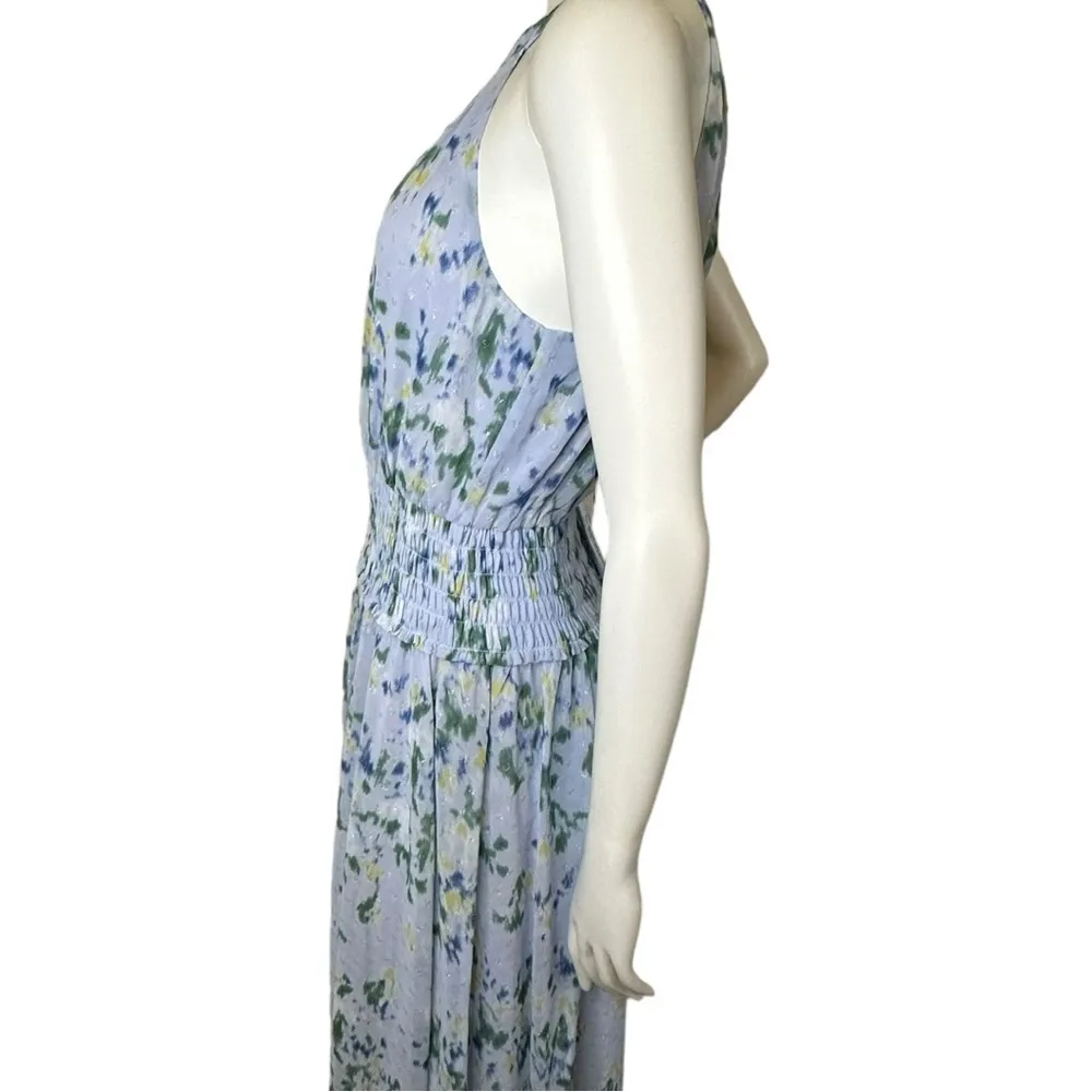 BCBG MaxAzria Women's Sleeveless Halter Neck Smocked Waist Maxi Evening Dress 2 - Image 2