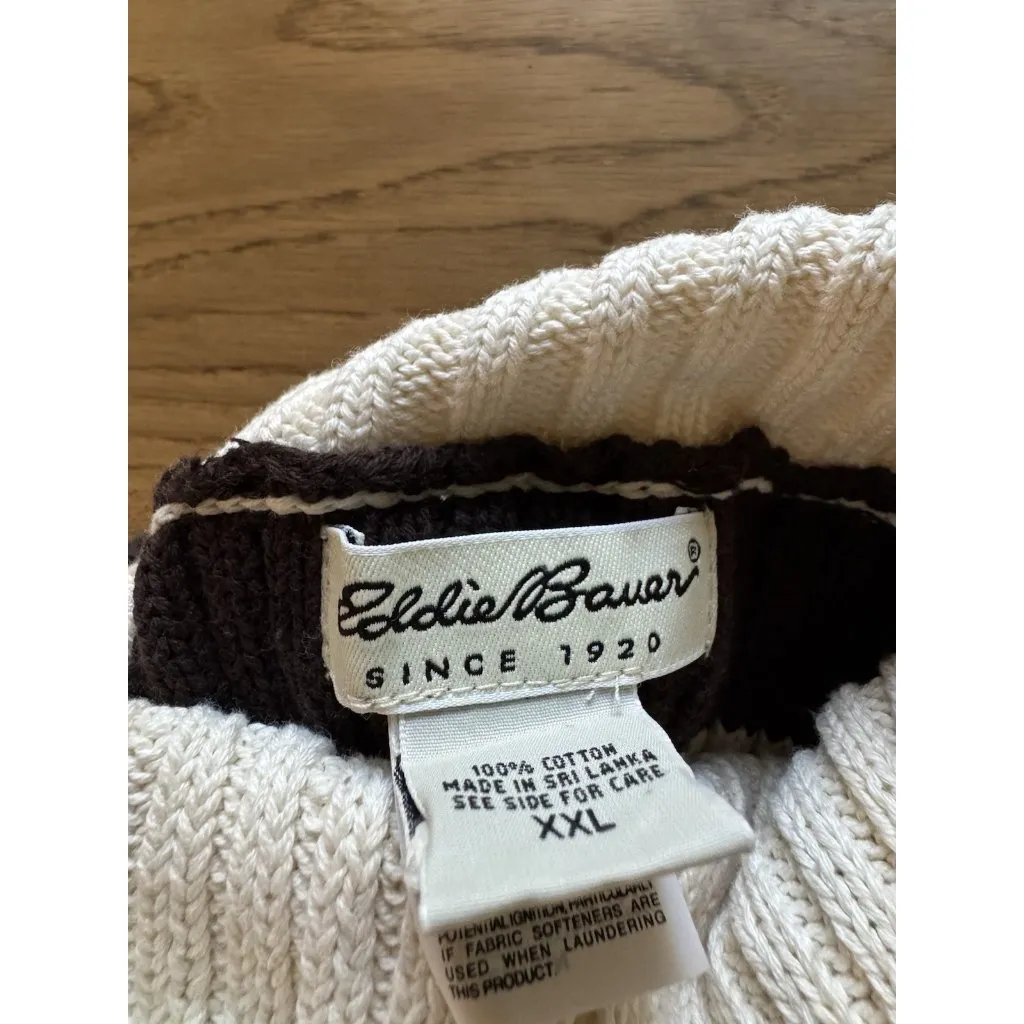 Eddie‎ Bauer Women Size XXL Knit Tunic Sweater Turtleneck Striped Preppy Teacher - Image 3