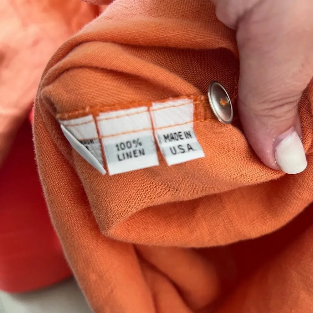 Planet by Lauren G signature linen shirt orange OS‎ Size undefined - Image 6