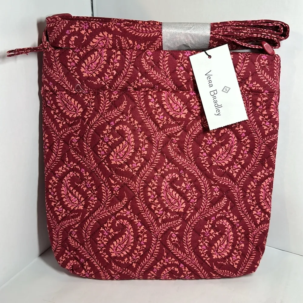 Vera Bradley North South Crossbody Bag Buttercup Paisley Cherry #72 - Image 4