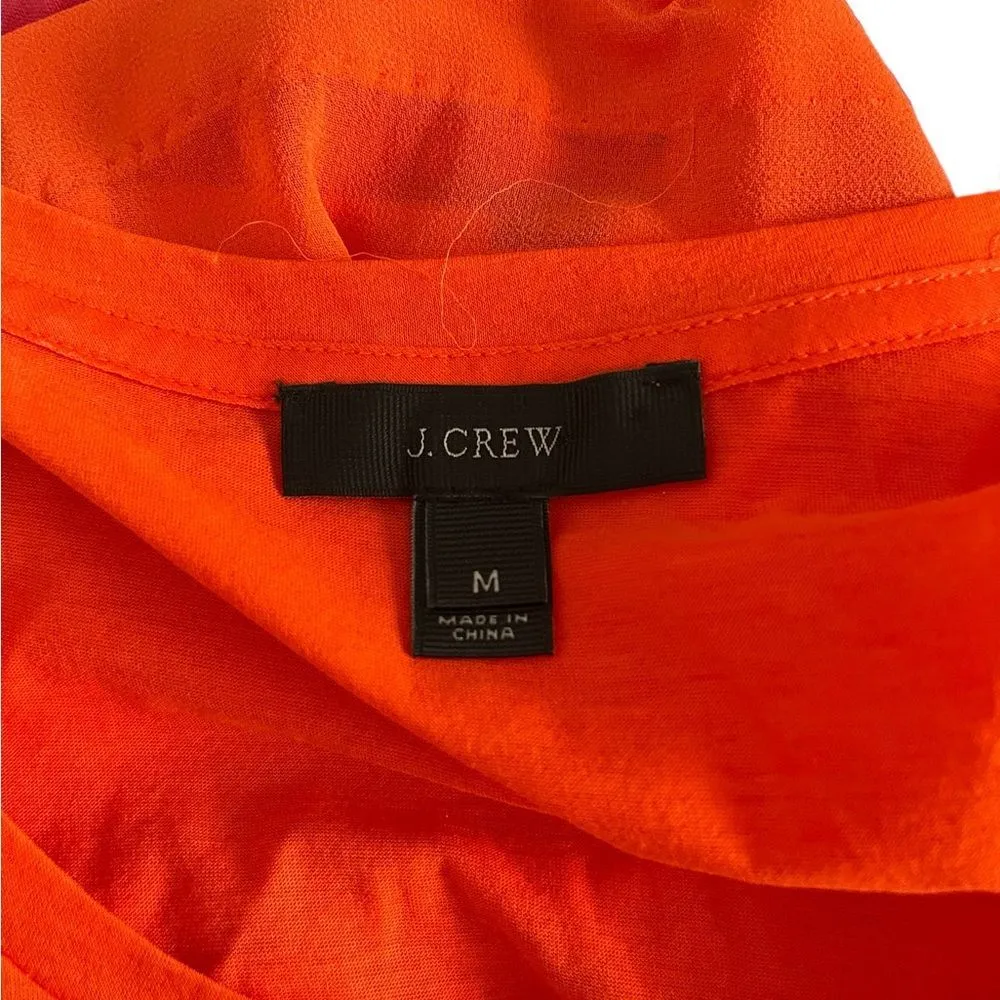 J. Crew Orange Lace Panel Tank Top Blouse M - Image 2