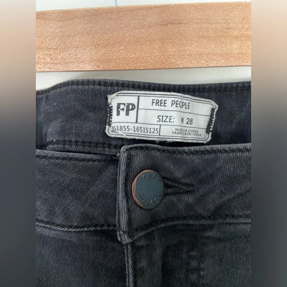 Free People  Groovy 70s Style Low Rise Super Flare Bell Bottoms Raw Hem size 28 - Image 2