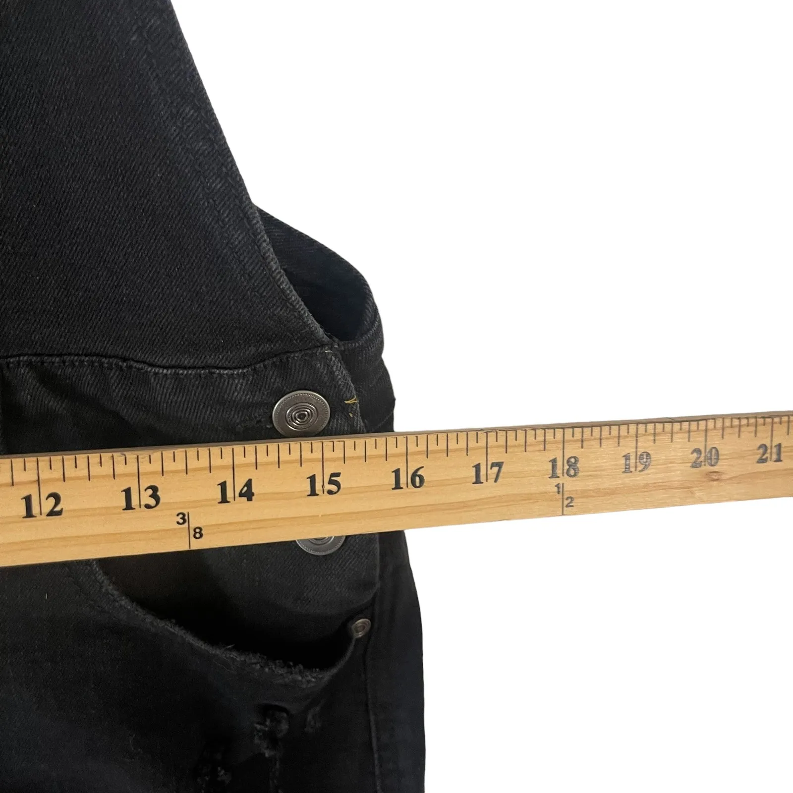 No Boundaries Women's Size‎ Large 11-13 Black Distressed Overall Shorts - Image 8