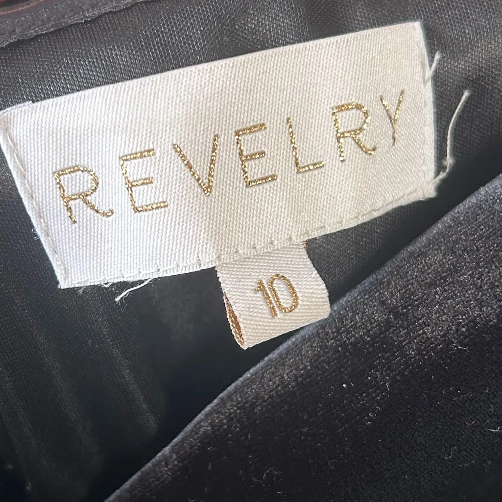 Revelry Bardot Off The Shoulder Velvet Bridesmaid Maxi Dress in Black Size 10 - Image 6