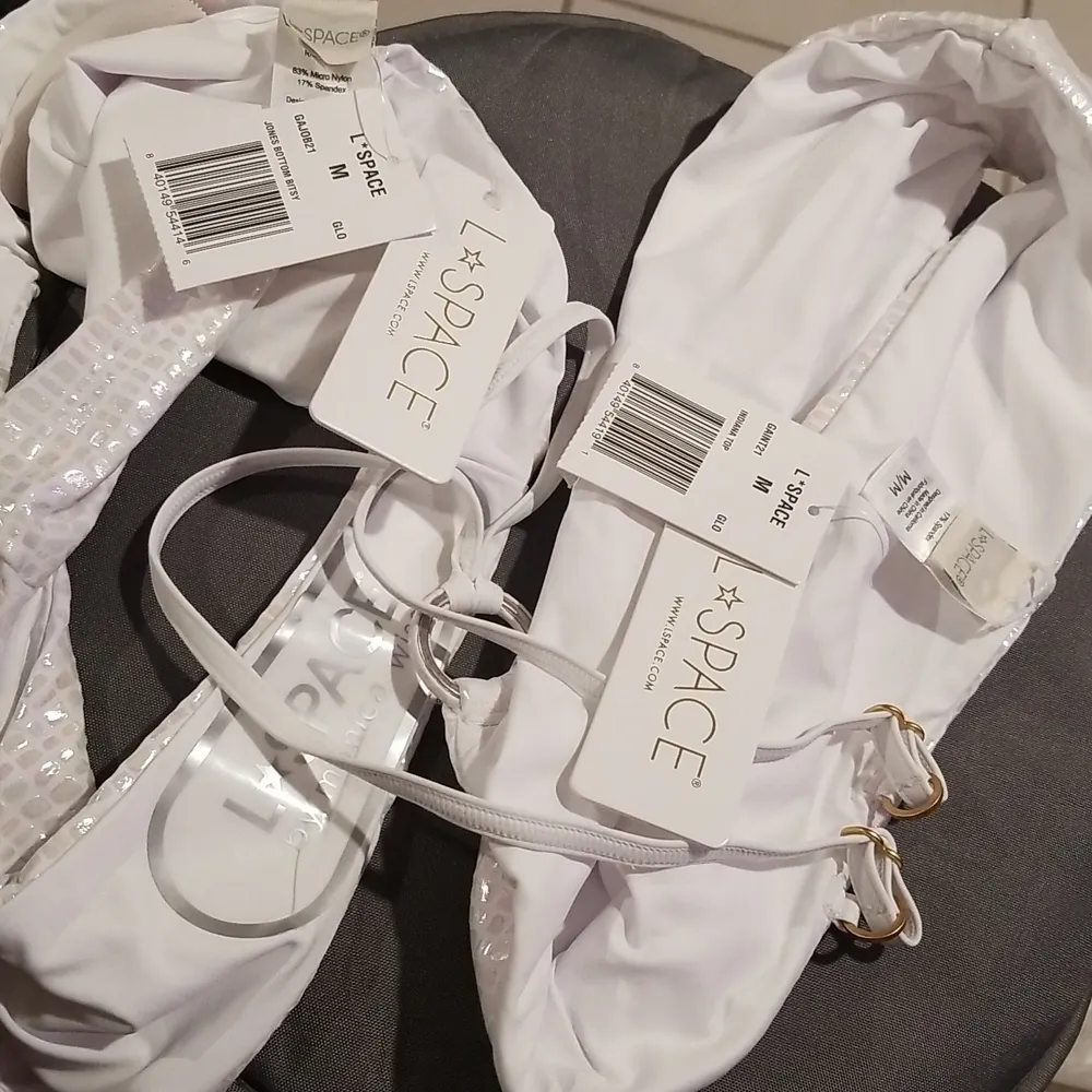 💕L*SPACE💕 Gloss Gator White Bikini Indiana Top + Jones Bitsy Bottom Medium NWT - Image 16