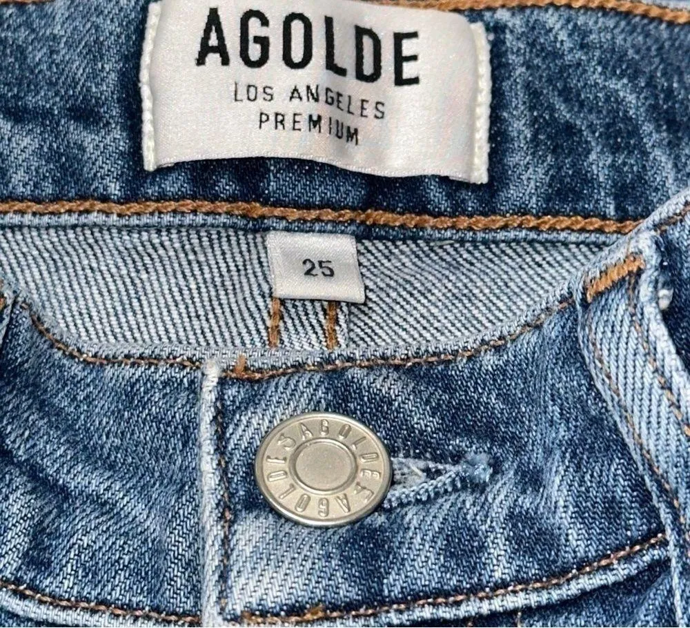 AGOLDE Denim Women’s Size 25 Placebo Blue High Rise Pinch Waist Kick Jeans - Image 9