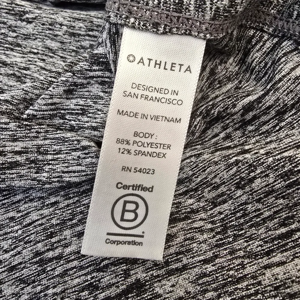 {S} Athleta Uptempo Hoodie Sweatshirt Charcoal Gray Black Marled - Image 9