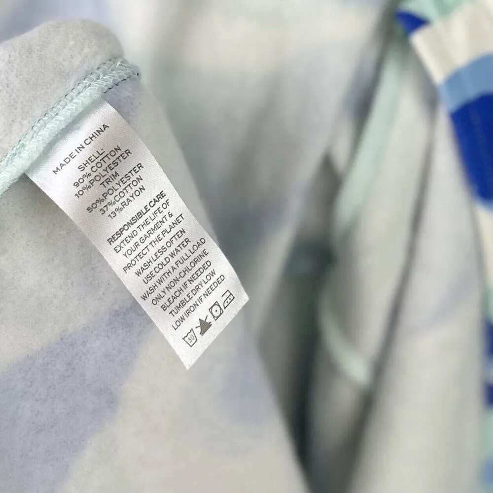 Hill House Allie Zip Up Sweatshirt Hoodie Kaleidoscopic Beach Blue Fleece S NWT - Image 13