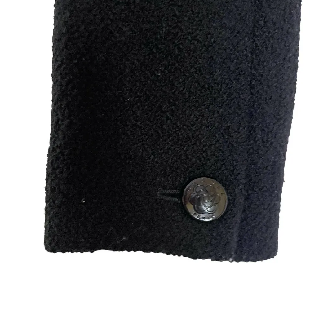 Vintage Boucle Black Wool Dinner Jacket Cropped Blazer Archival 2003 - Image 8