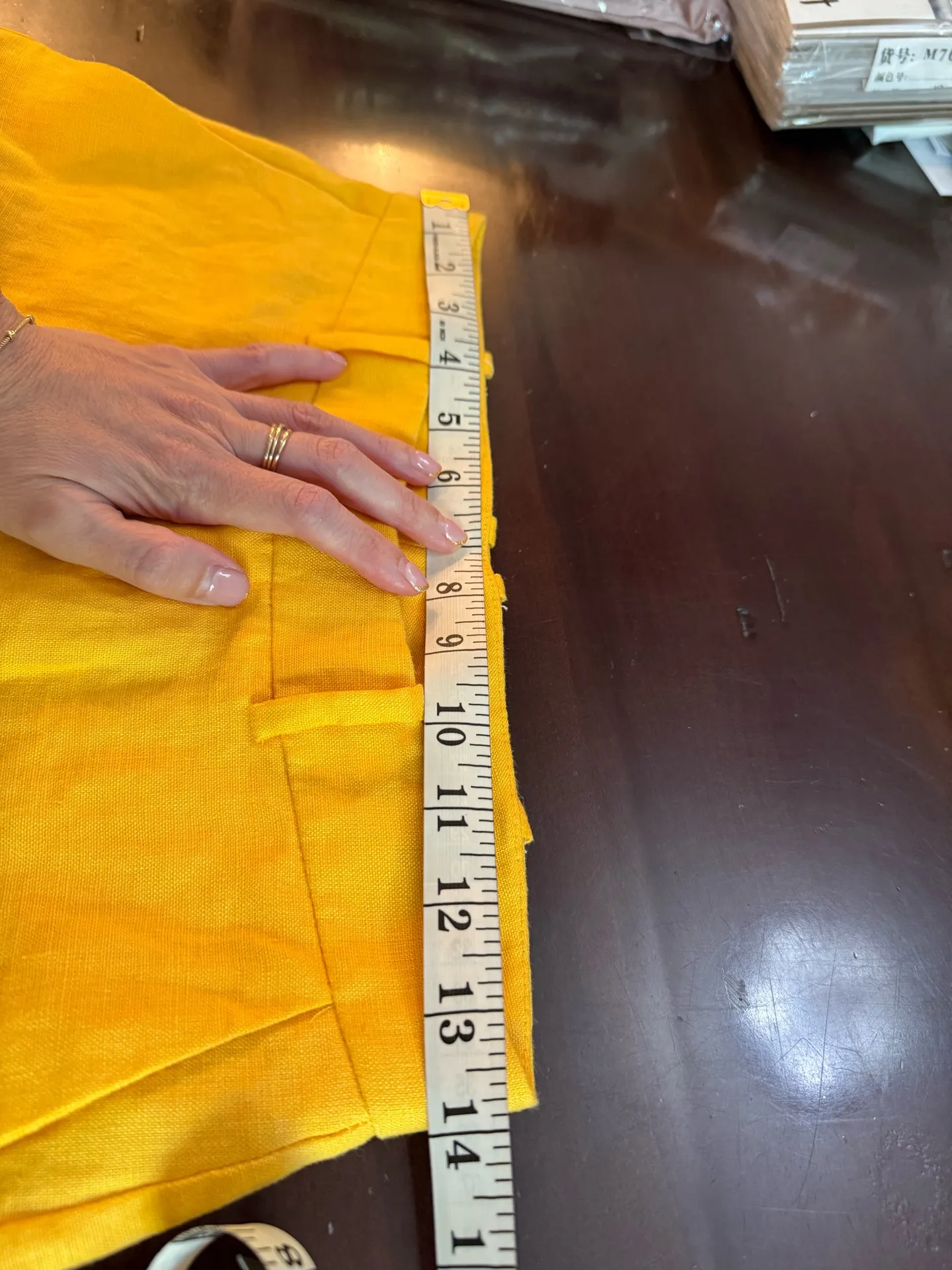 Mango Women's Linen Yellow Pants Size 2 - Image 5