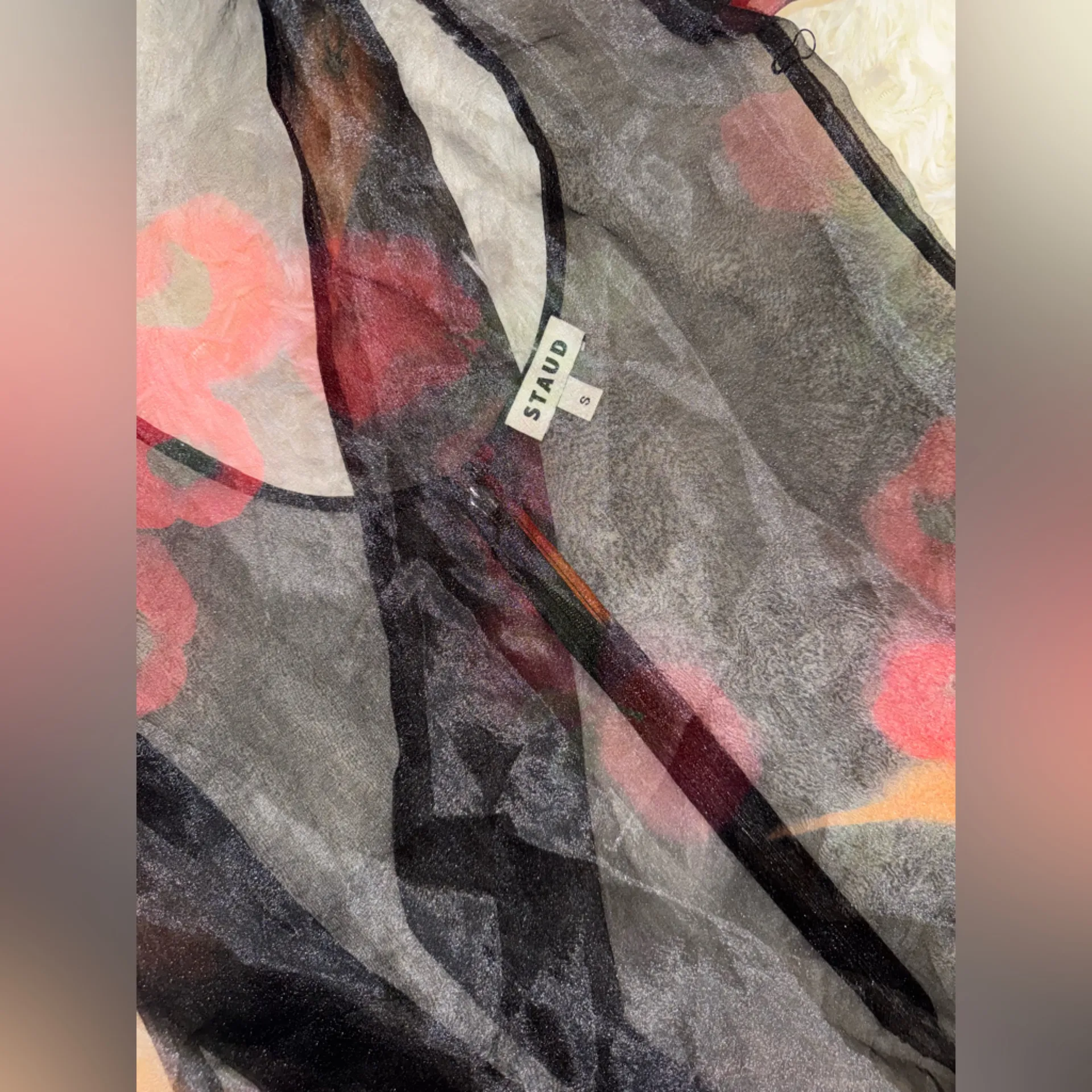 NWOT STAUD Calluna Floral Sheer Organza Farmers Market Black Maxi Dress sz S - Image 8