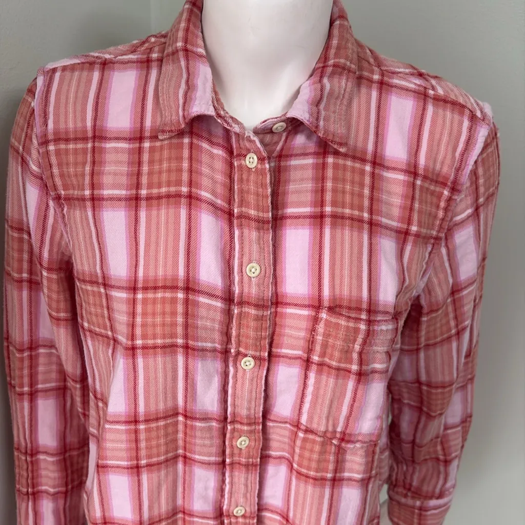 J. Crew Classic Fit Shirt Plaid in Blush Tartan size 14 - Image 7