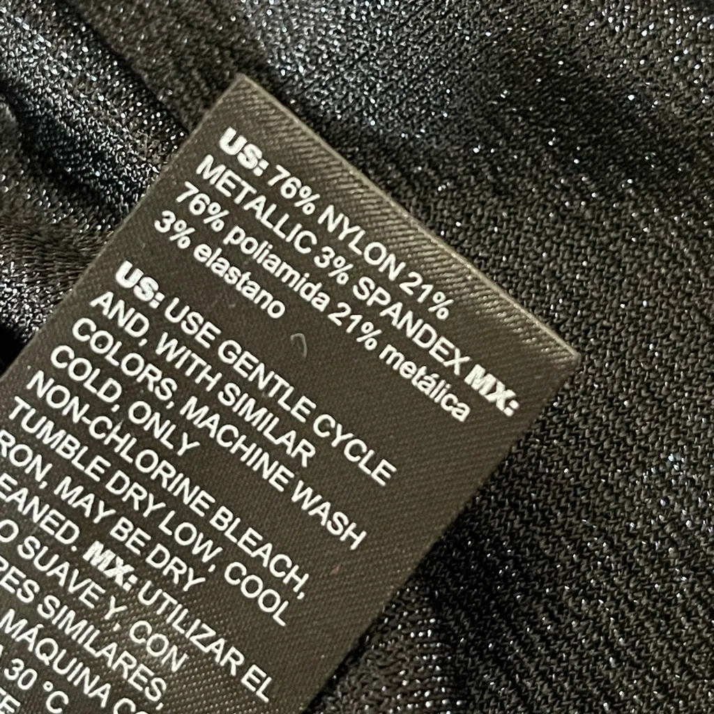 WHBM Long Sleeve Sparkle V Neck Officer Metallic Blue - Image 8