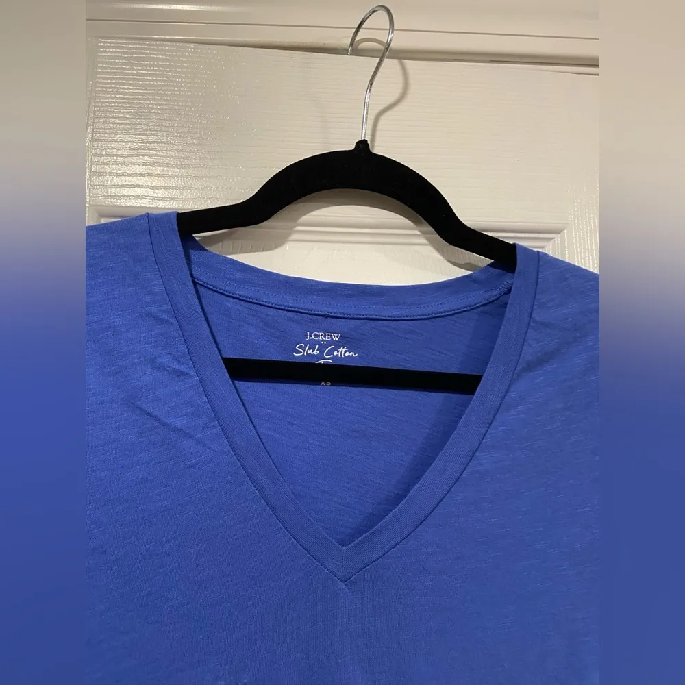 NWOT J. Crew Size XS Blue Slub Tee Shirt V Neck Short Sleeve Lightweight - Image 5