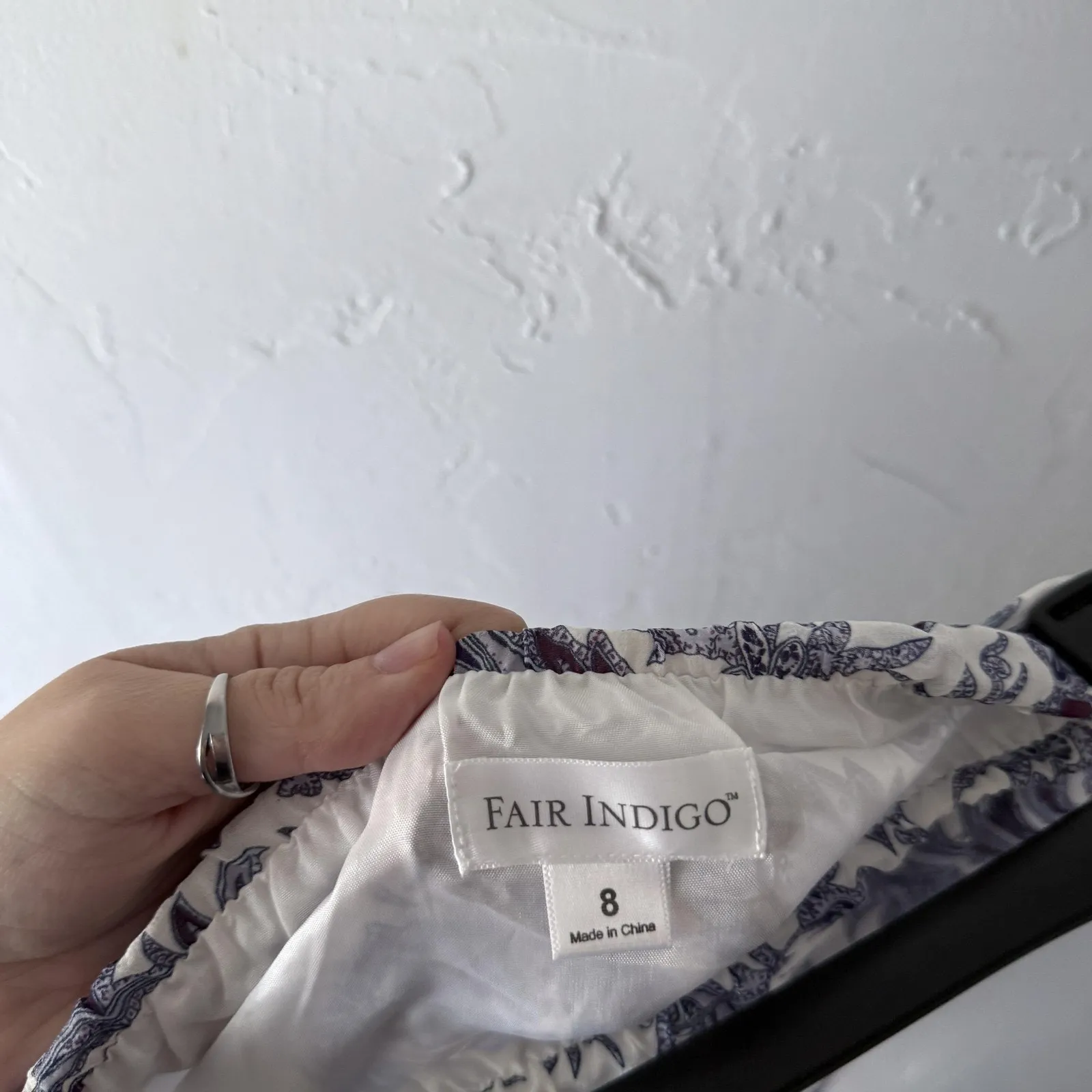 Fair Indigo Skirt Womens 8‎ Purple Paisley 100% Silk Midi Whimsigoth Boho - Image 5